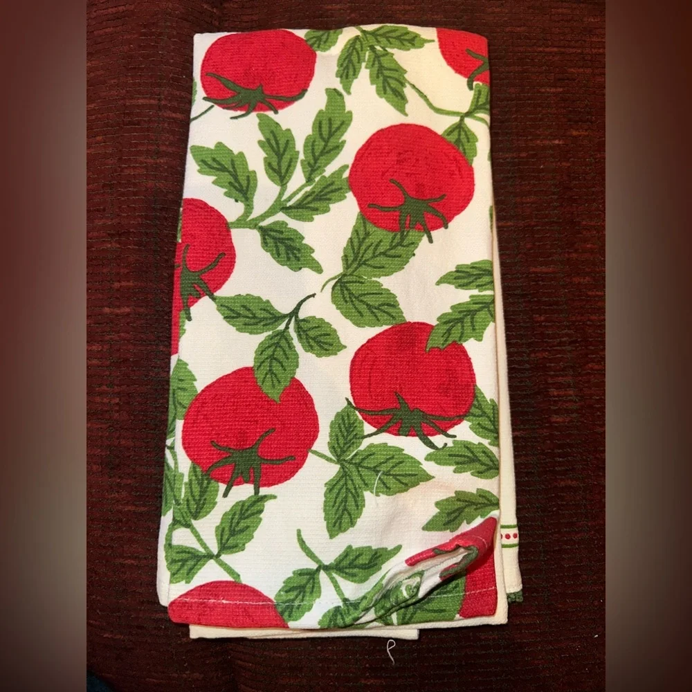 Farm Fresh Tomatoes Kitchen Towels (2) - Red and Green